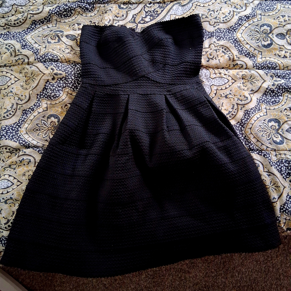 B Darlin Textured Black Dress